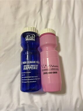 Dish Network NBA League Pass & Orthodontics Plastic Water Bottles 8 Inch Blue Pi